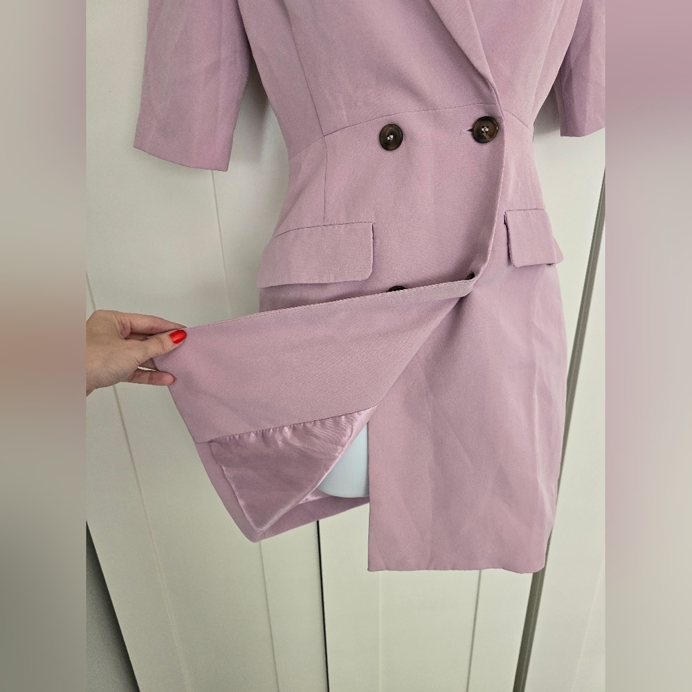 NWOT PrettyLittleThing Lilac Blazer Dress Spring Easter Office Wear - Picture 2 of 12
